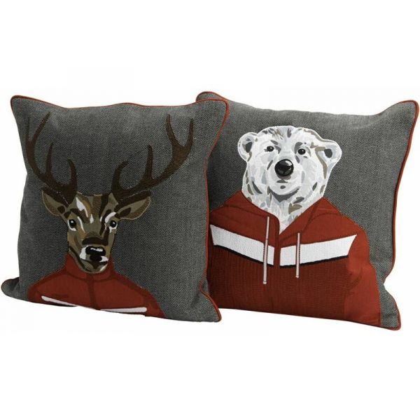 Coussin en coton Ski funny - AMADEUS