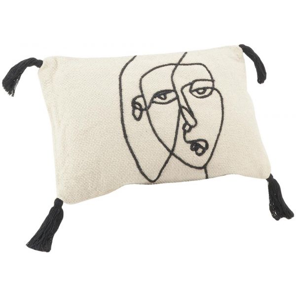 Coussin en coton Visage