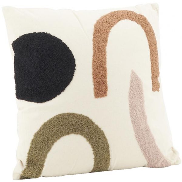 Coussin en coton abstrait