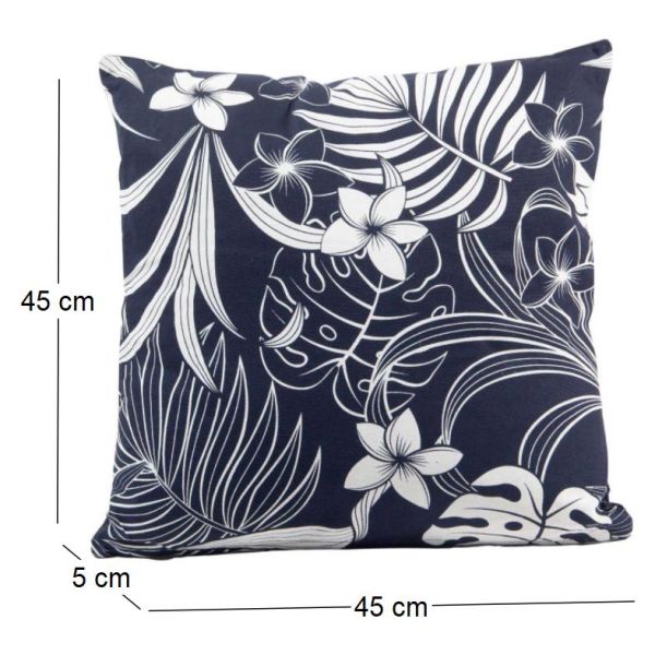 Coussin en coton imprimé 45 x 45 cm - COT-0975