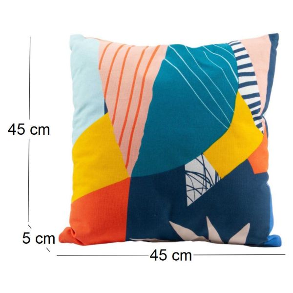 Coussin en coton imprimé 45 x 45 cm - 10,43