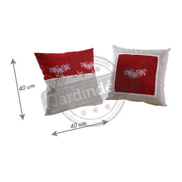 Coussin en coton et lin Edelweiss (Lot de 2) - AUBRY GASPARD