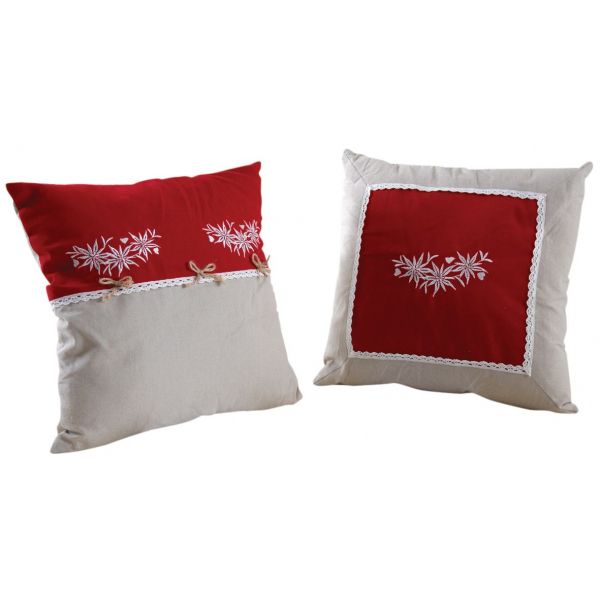 Coussin en coton et lin Edelweiss (Lot de 2)