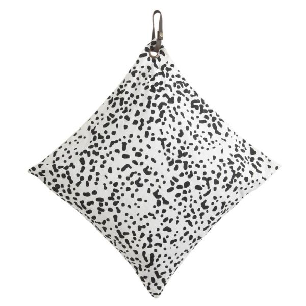 Coussin en coton avec sangle cuir