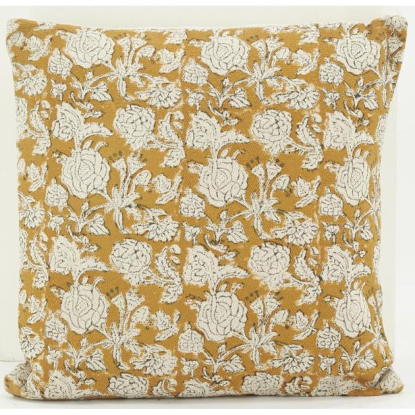 Coussin à fleurs jaune et blanc - AUBRY GASPARD