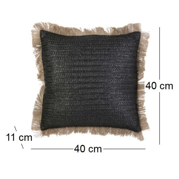 Coussin à franges en raphia 40 cm - CMP-2220
