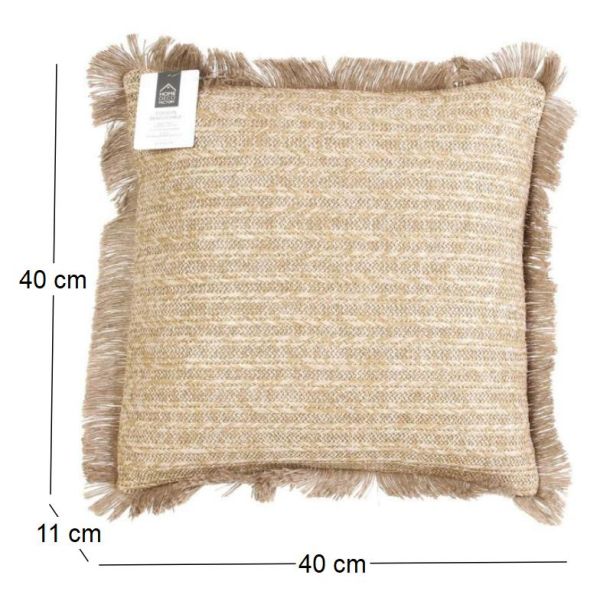 Coussin à franges en raphia 40 cm - 6