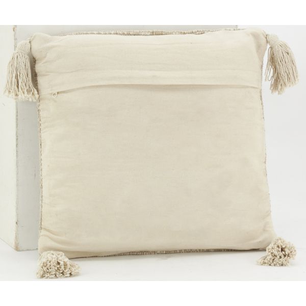 Coussin en jute et coton brodé - 34,90