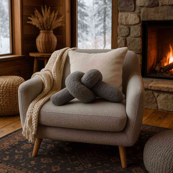 Coussin nœud en polyester Ask Dugum - 23,90