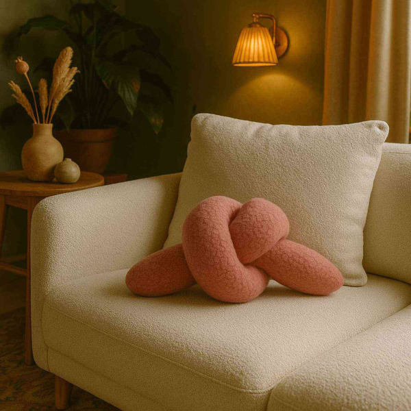 Coussin nœud en polyester Ask Dugum - HANAH HOME