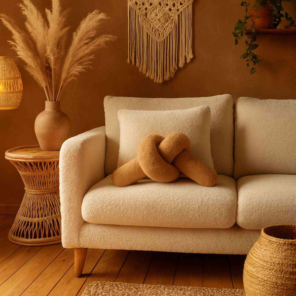 Coussin nœud en polyester Ask Dugum - HANAH HOME