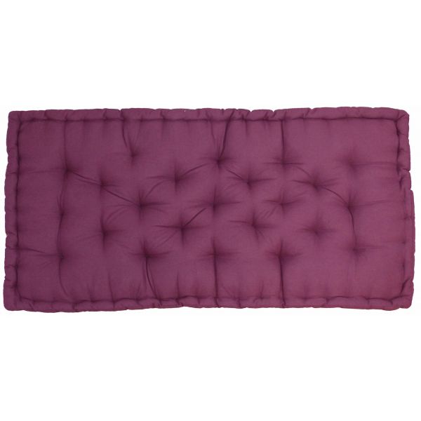 Coussin de palette en coton coloré 120 cm (aubergine)