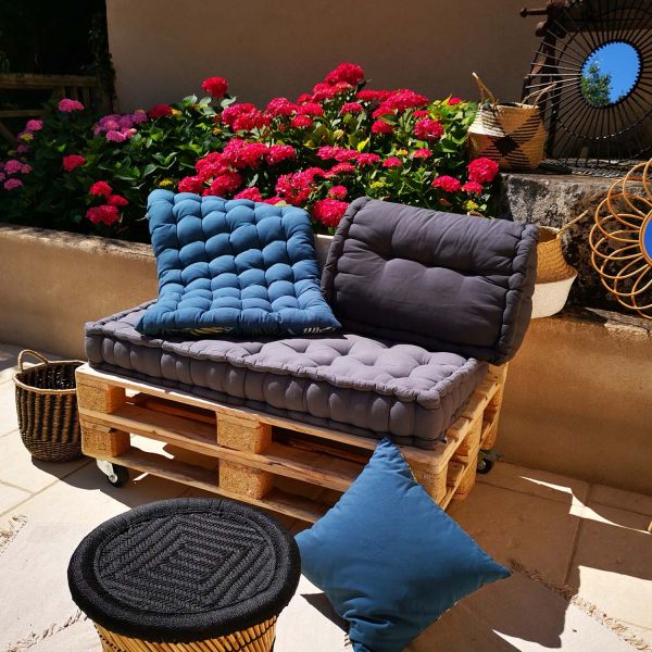 Coussin de palette en coton coloré 120 x 60 cm - 6