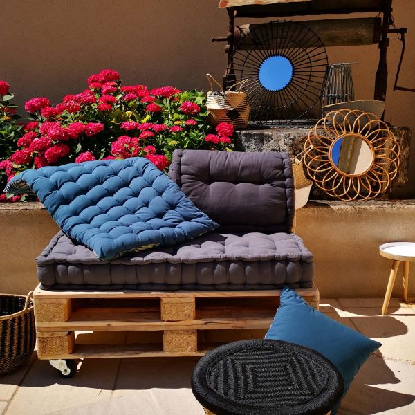 Coussin de palette en coton coloré 120 x 60 cm - 