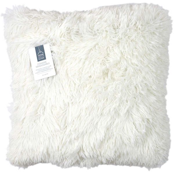 Coussin poils longs imitation fourrure 40 cm - CMP-2733