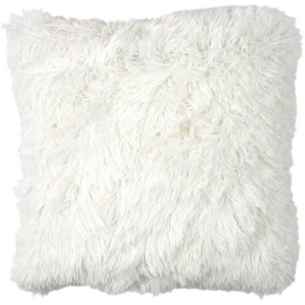 Coussin poils longs imitation fourrure 40 cm
