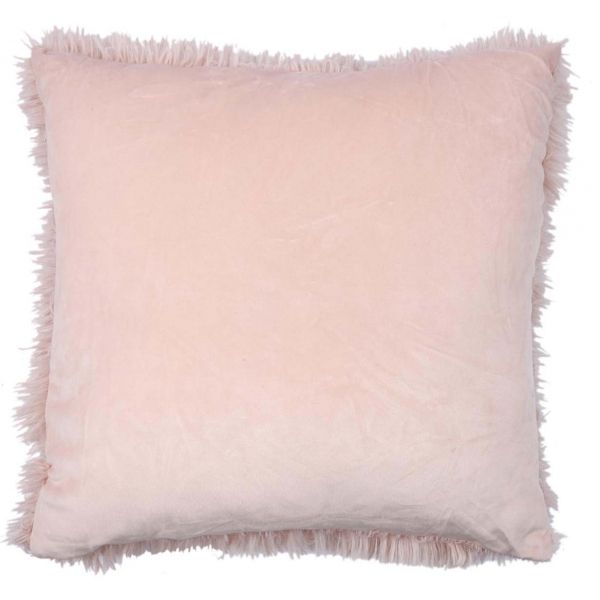 Coussin poils longs rose 40 x 40 cm - CMP-3804