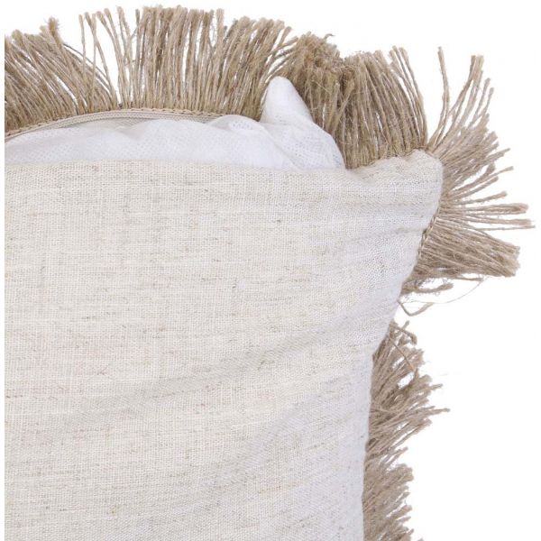 Coussin à franges en raphia 40 cm - 16,90