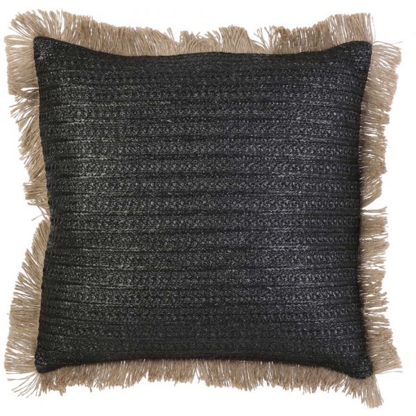 Coussin à franges en raphia 40 cm