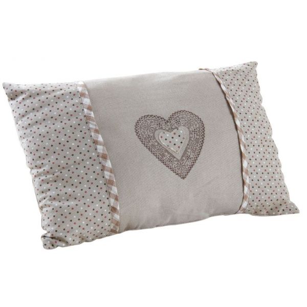 Coussin rectangulaire en coton et lin coeur