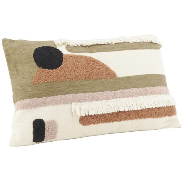 Coussin rectangulaire en coton motif abstrait