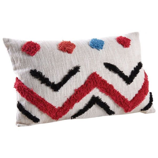 Coussin rectangulaire en coton tufté