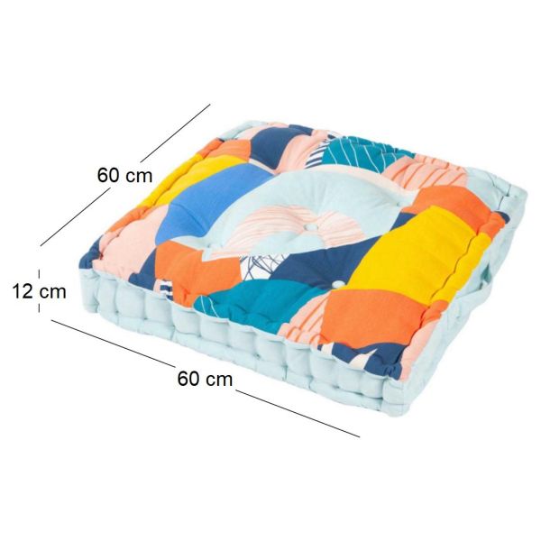 Coussin de sol en coton 60 x 60 x 12 cm - 7