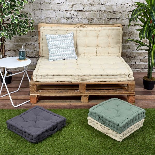 Coussin de sol vert d'eau 40 cm - THE HOME DECO FACTORY