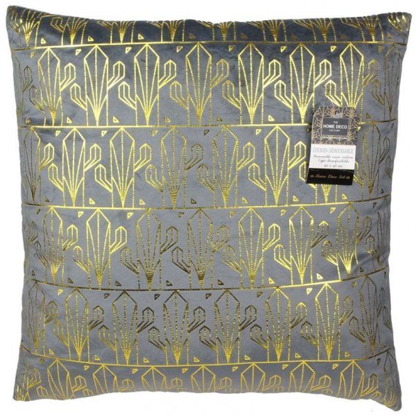 Coussin en velours imprimé Gold déhoussable 40 cm - THE HOME DECO FACTORY