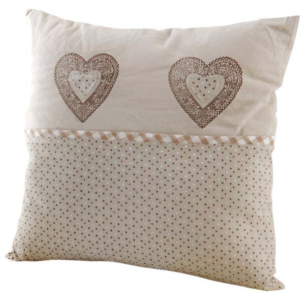 Coussins carrés coeur en coton et lin (Lot de 2) - 34,90