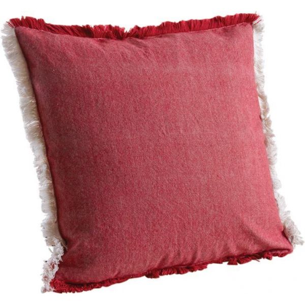 Coussin en coton avec franges