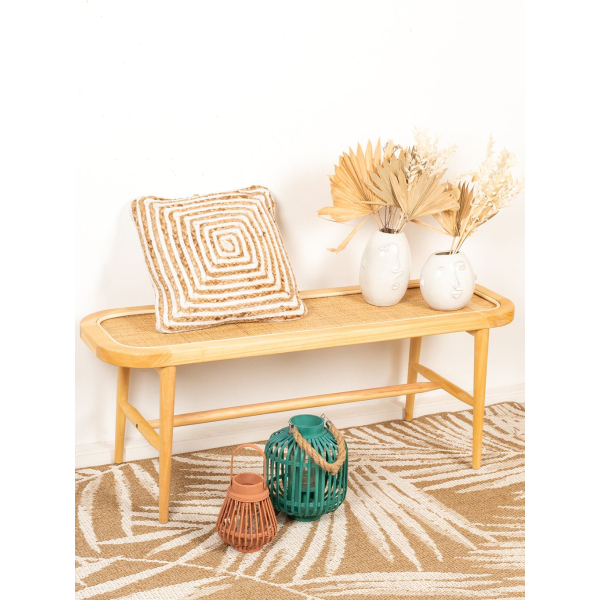 Coussins à motif en jute et coton blanc (Lot de 3) - AUBRY GASPARD