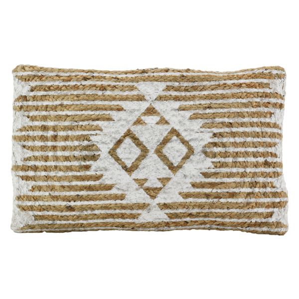 Coussins à motif en jute et coton blanc (Lot de 3) - 8
