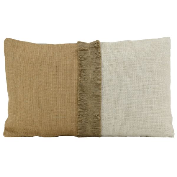 Coussins à motif en jute et coton blanc (Lot de 3) - 10