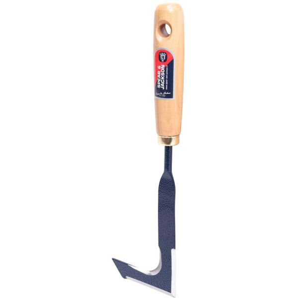 Couteau désherbeur affûté à dalles avec manche en hêtre - SPR-0212