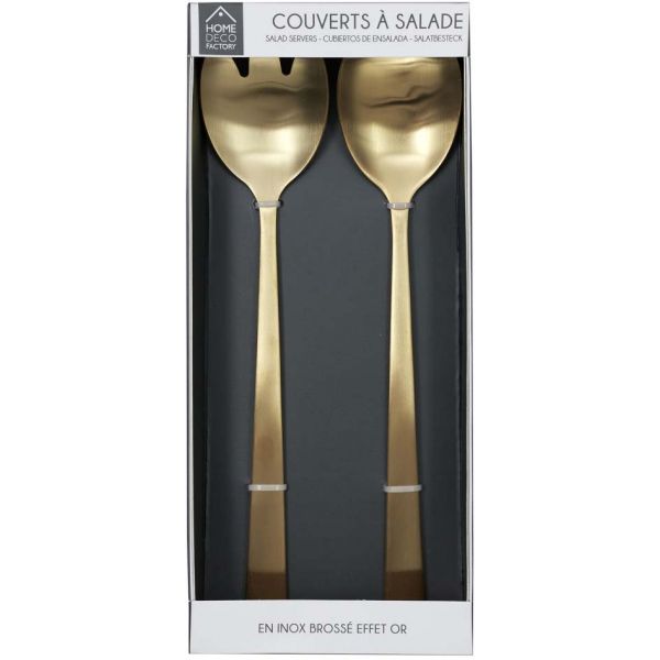 Couverts à salade en inox brossé - CMP-2444