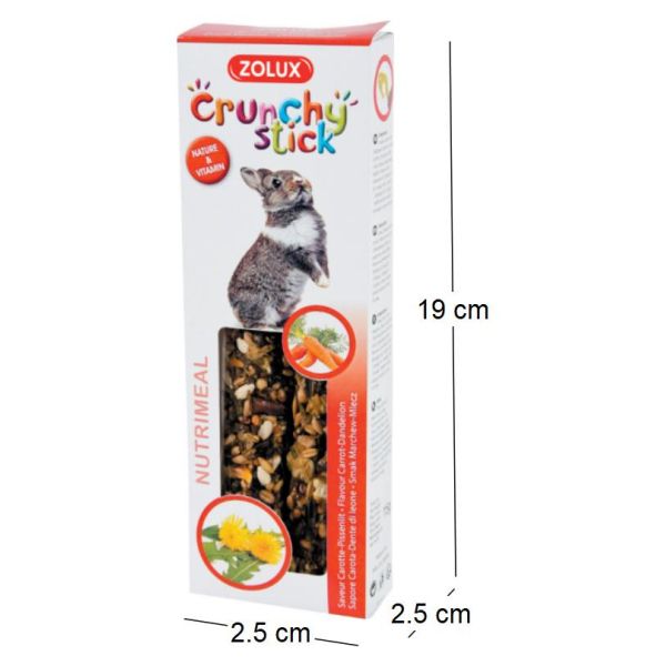 Crunchy sticks pour lapins saveur carottes et pissenlit - ZOL-1896