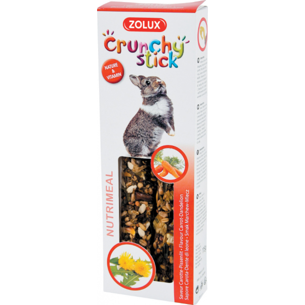 Crunchy sticks pour lapins saveur carottes et pissenlit