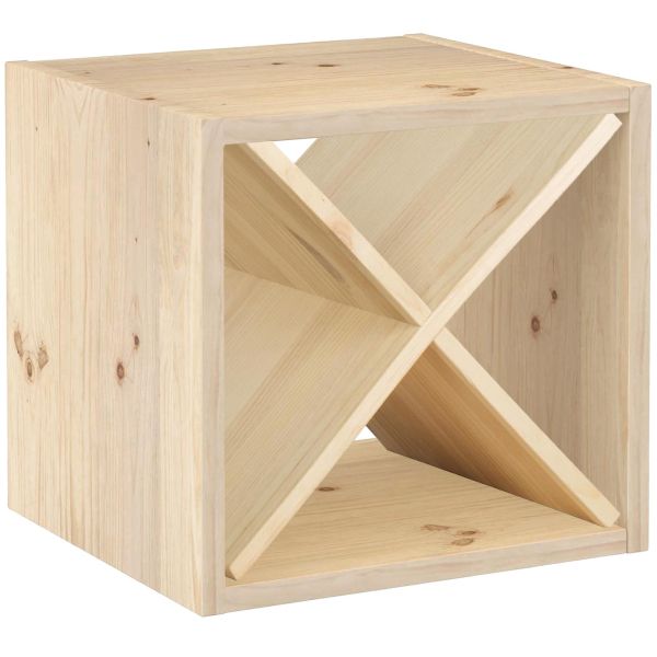 Cube avec range bouteille en pin 12 bouteilles Dinamic