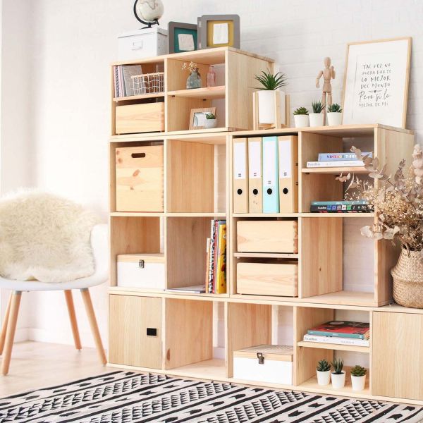 Cube de rangement en pin massif Dinamic - ASTIGARRAGA