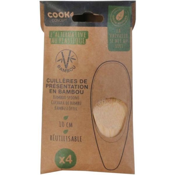 Cuillère de dégustation en bambou (Lot de 4) - COOK CONCEPT