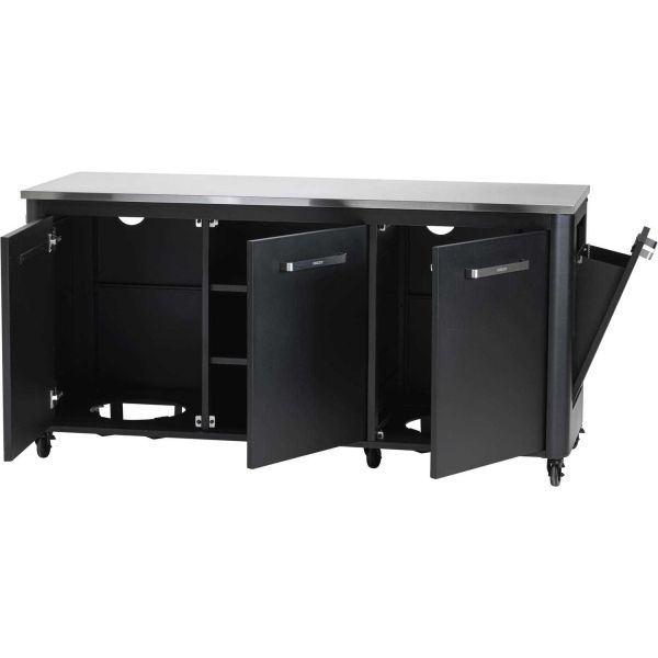 Cuisine extérieure triple avec 3 portes et 6 roulettes - BGS-0112