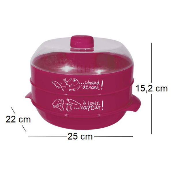 Cuit-vapeur à 2 étages spécial micro-ondes 2.4L - CMP-3313