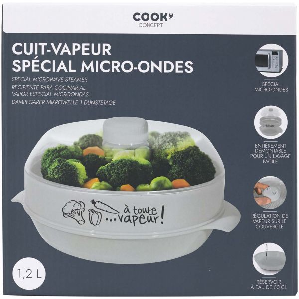 Cuit vapeur spécial micro-ondes 1 étage 1.2 litres - 6,90