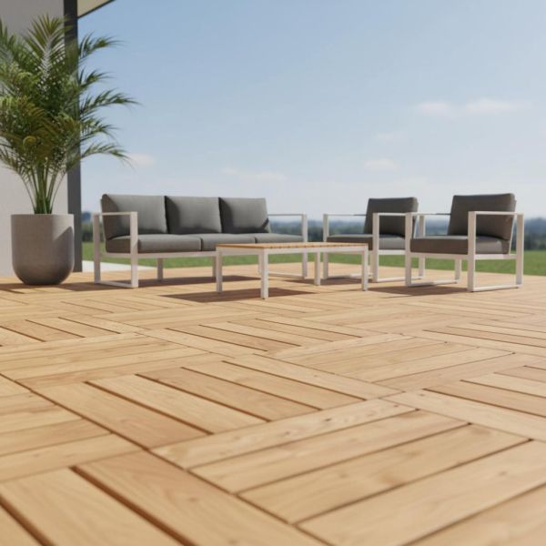 Dalle de jardin en mélèze huilé 50 x 50 cm - ROBIN HOOD