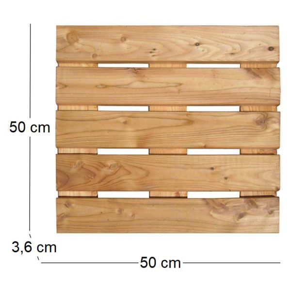 Dalle de jardin en mélèze huilé 50 x 50 cm - ETS-0133