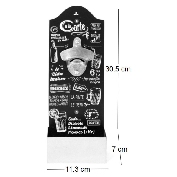 Décapsuleur mural Bistrot 30 x 12 cm - CMP-2966