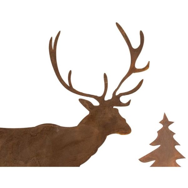 Décor de table en Bois et Métal Cerf et Sapins - 24,90