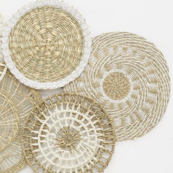 Décor mural 7 disques en jute et coton naturels - AUB-5929