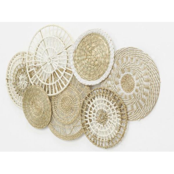 Décor mural 7 disques en jute et coton naturels - 49,90